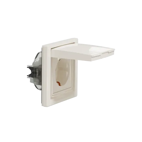 Розетка влагозащищенная IP44 с заземлением, кремовый, EPH3100323 Schneider Asfora