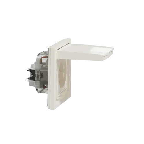 Розетка влагозащищенная IP44 с заземлением, кремовый, EPH3100323 Schneider Asfora