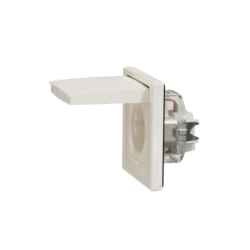 Розетка влагозащищенная IP44 с заземлением, кремовый, EPH3100323 Schneider Asfora
