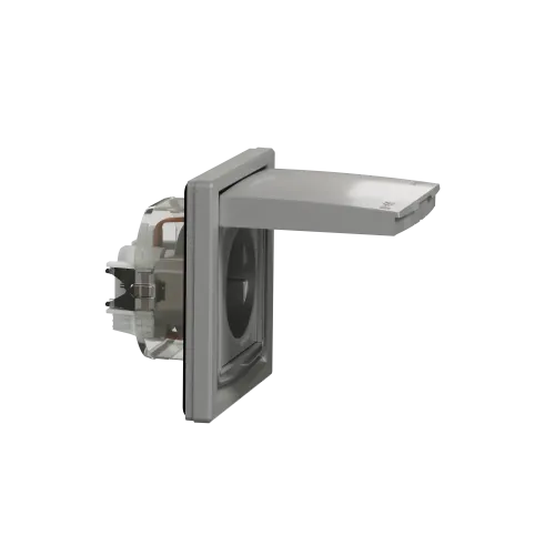 Розетка влагозащищенная IP44 с заземлением, алюминий, EPH3100361 Schneider Asfora