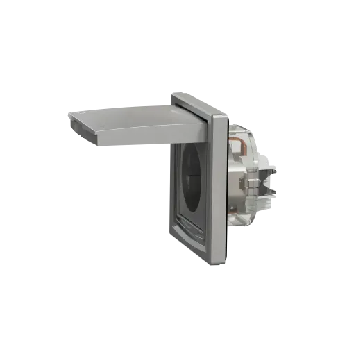 Розетка влагозащищенная IP44 с заземлением, алюминий, EPH3100361 Schneider Asfora