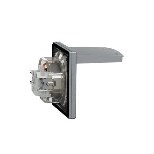 Розетка вологозахищена IP44 із заземленням, сталь, EPH3100362 Schneider Asfora