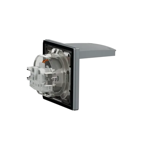 Розетка вологозахищена IP44 із заземленням, сталь, EPH3100362 Schneider Asfora