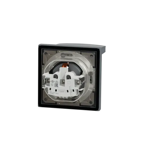 Розетка вологозахищена IP44 із заземленням, сталь, EPH3100362 Schneider Asfora