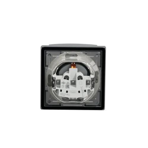 Розетка вологозахищена IP44 із заземленням, сталь, EPH3100362 Schneider Asfora