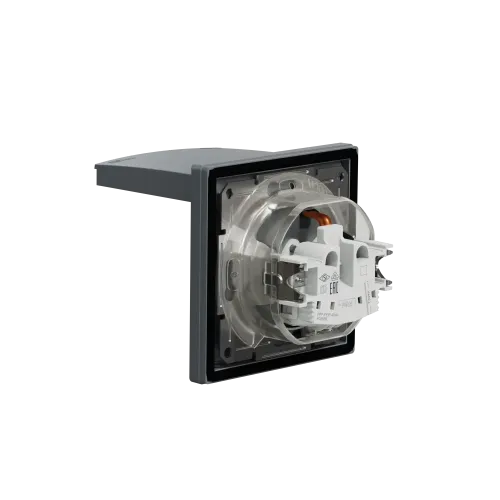 Розетка вологозахищена IP44 із заземленням, сталь, EPH3100362 Schneider Asfora