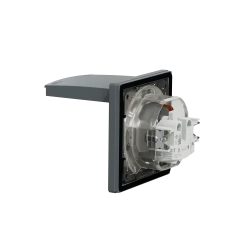 Розетка вологозахищена IP44 із заземленням, сталь, EPH3100362 Schneider Asfora