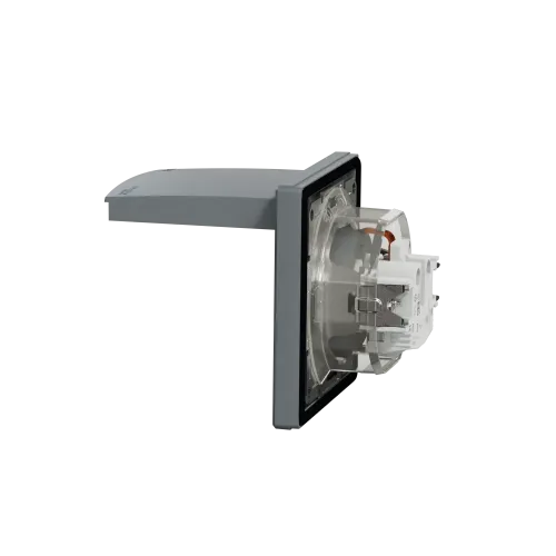 Розетка вологозахищена IP44 із заземленням, сталь, EPH3100362 Schneider Asfora