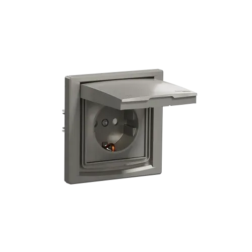 Розетка вологозахищена IP44 із заземленням, бронза, EPH3100369 Schneider Asfora