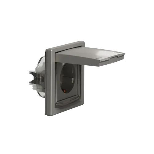 Розетка вологозахищена IP44 із заземленням, бронза, EPH3100369 Schneider Asfora