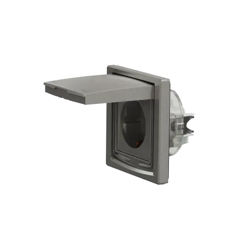 Розетка вологозахищена IP44 із заземленням, бронза, EPH3100369 Schneider Asfora