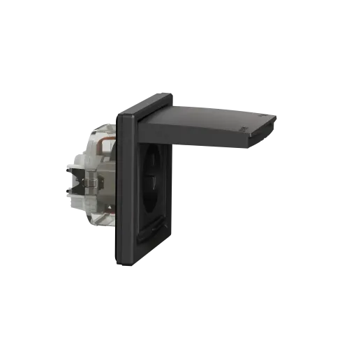 Розетка влагозащищенная IP44 с заземлением, антрацит, EPH3100371 Schneider Asfora