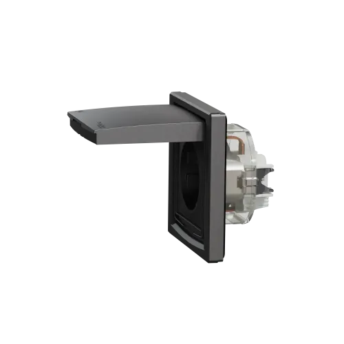 Розетка влагозащищенная IP44 с заземлением, антрацит, EPH3100371 Schneider Asfora