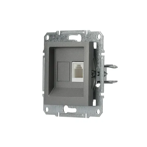 Розетка телефонна RJ-11, сталь, EPH4100162 Asfora Schneider