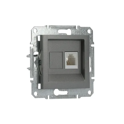 Розетка телефонна RJ-11, сталь, EPH4100162 Asfora Schneider