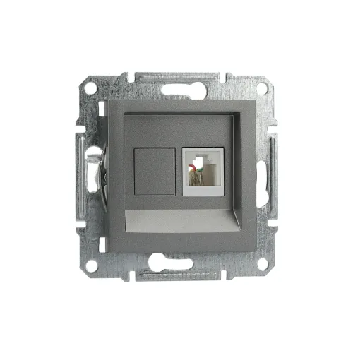 Розетка телефонна RJ-11, сталь, EPH4100162 Asfora Schneider