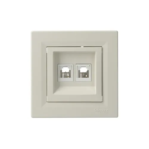 Розетка телефонна RJ-11 подвійна, кремовий, EPH4200123 Schneider Asfora