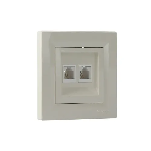 Розетка телефонна RJ-11 подвійна, кремовий, EPH4200123 Schneider Asfora