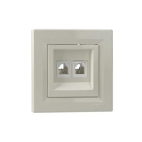 Розетка телефонна RJ-11 подвійна, кремовий, EPH4200123 Schneider Asfora