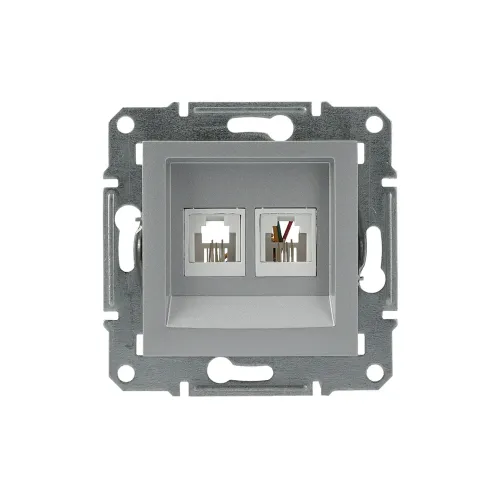 Розетка телефонна RJ-11 подвійна, алюміній, EPH4200161 Asfora Schneider