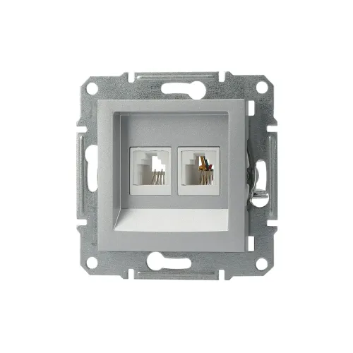Розетка телефонна RJ-11 подвійна, алюміній, EPH4200161 Asfora Schneider