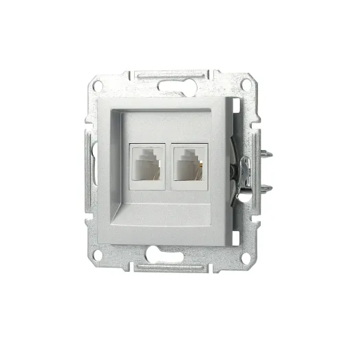 Розетка телефонна RJ-11 подвійна, алюміній, EPH4200161 Asfora Schneider