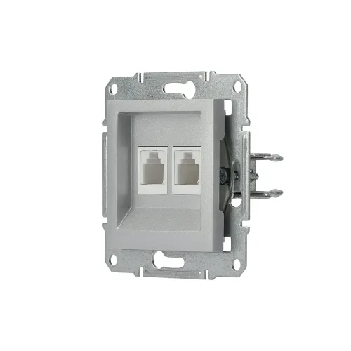 Розетка телефонна RJ-11 подвійна, алюміній, EPH4200161 Asfora Schneider