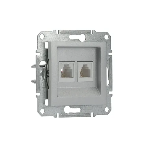 Розетка телефонна RJ-11 подвійна, алюміній, EPH4200161 Asfora Schneider