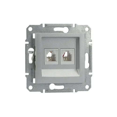 Розетка телефонна RJ-11 подвійна, алюміній, EPH4200161 Asfora Schneider