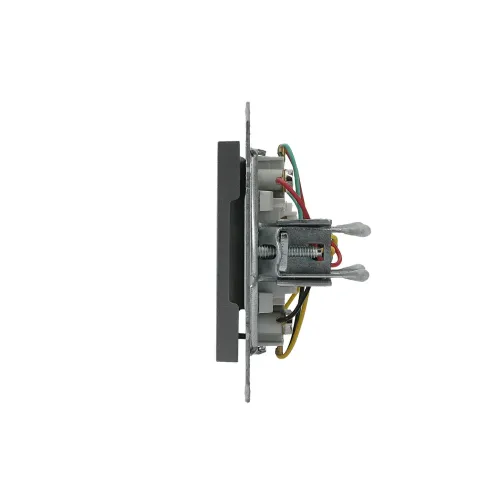 Розетка телефонная RJ-11 двойная, сталь, EPH4200162 Asfora Schneider