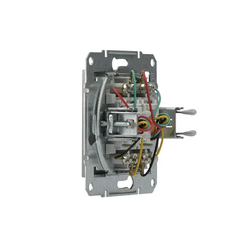 Розетка телефонная RJ-11 двойная, сталь, EPH4200162 Asfora Schneider