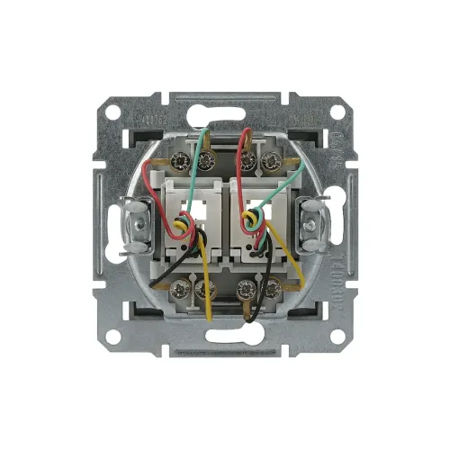 Розетка телефонная RJ-11 двойная, сталь, EPH4200162 Asfora Schneider
