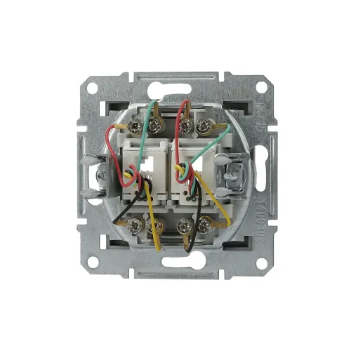 Розетка телефонная RJ-11 двойная, сталь, EPH4200162 Asfora Schneider