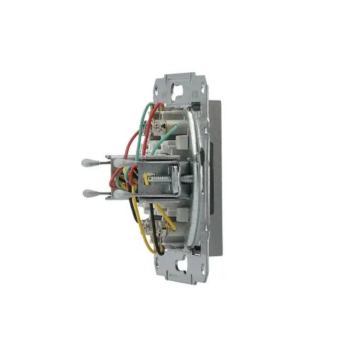 Розетка телефонная RJ-11 двойная, сталь, EPH4200162 Asfora Schneider