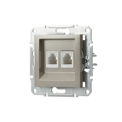 Розетка телефонна RJ-11 подвійна, бронза, EPH4200169 Asfora Schneider