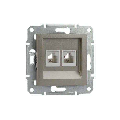 Розетка телефонна RJ-11 подвійна, бронза, EPH4200169 Asfora Schneider