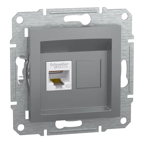 Розетка комп'ютерна RJ45, сталь, EPH4300162 Asfora Schneider