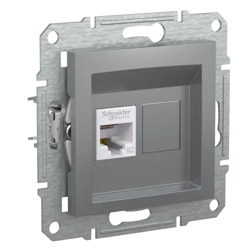 Розетка комп'ютерна RJ45, сталь, EPH4300162 Asfora Schneider