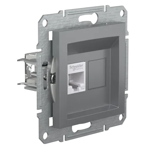Розетка комп'ютерна RJ45, сталь, EPH4300162 Asfora Schneider