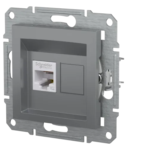 Розетка комп'ютерна RJ45, сталь, EPH4300162 Asfora Schneider