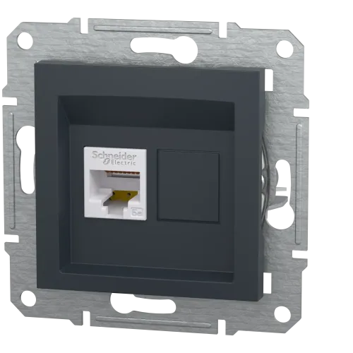 Розетка компьютерная RJ45, антрацит, EPH4300171 Asfora Schneider