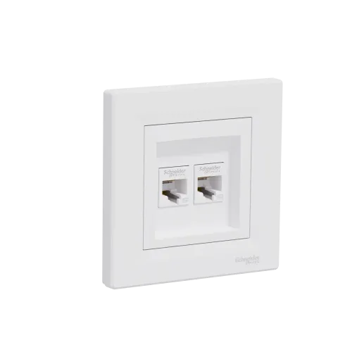 Розетка компьютерная RJ45 двойная, белый, EPH4400121 Schneider Asfora