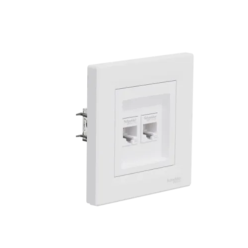 Розетка компьютерная RJ45 двойная, белый, EPH4400121 Schneider Asfora