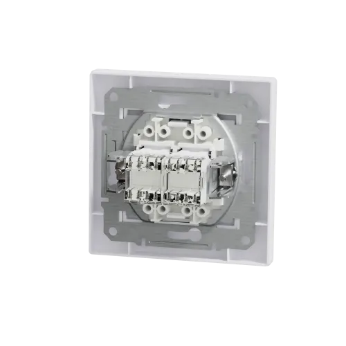 Розетка компьютерная RJ45 двойная, белый, EPH4400121 Schneider Asfora