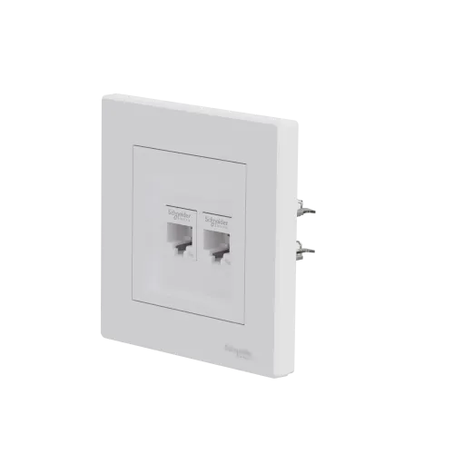 Розетка компьютерная RJ45 двойная, белый, EPH4400121 Schneider Asfora