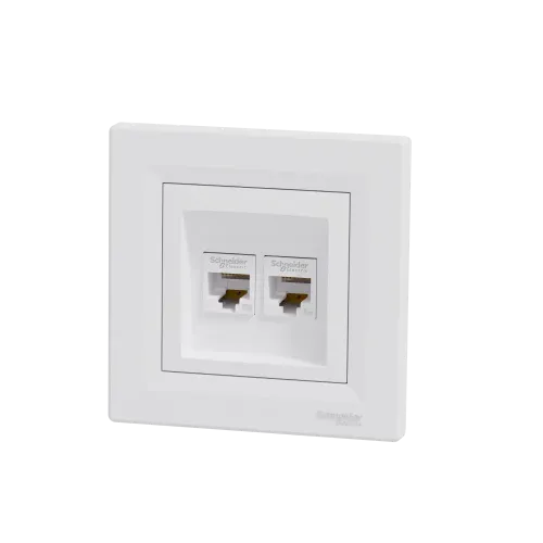 Розетка компьютерная RJ45 двойная, белый, EPH4400121 Schneider Asfora