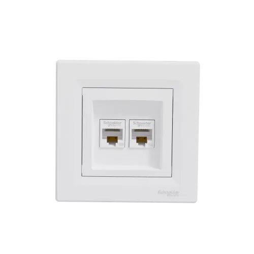 Розетка компьютерная RJ45 двойная, белый, EPH4400121 Schneider Asfora