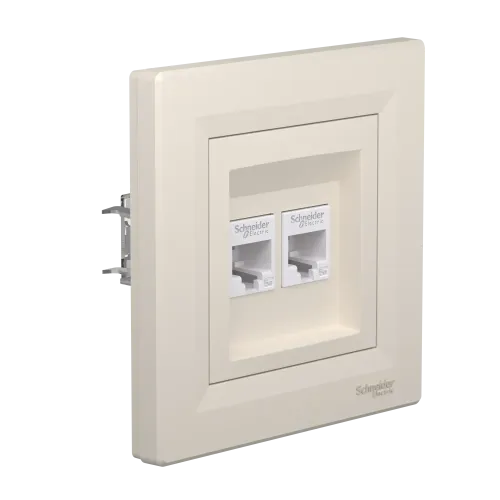 Розетка комп'ютерна RJ-45 подвійна, кремовий, EPH4400123 Schneider Asfora