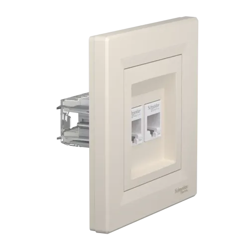 Розетка комп'ютерна RJ-45 подвійна, кремовий, EPH4400123 Schneider Asfora