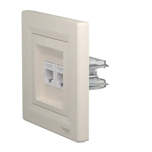 Розетка комп'ютерна RJ-45 подвійна, кремовий, EPH4400123 Schneider Asfora